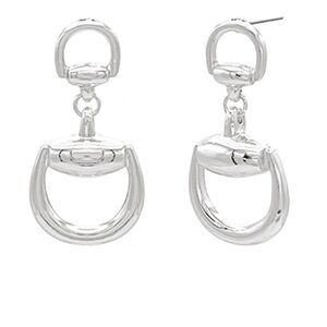 Double Horsebit Drop Earrings